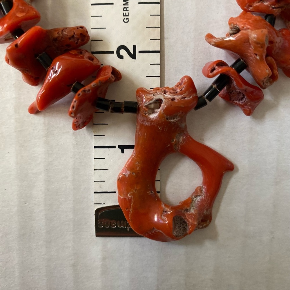 Rare Old Pawn Red Orange Coral with Heishi Necklace - Picture 4 of 9